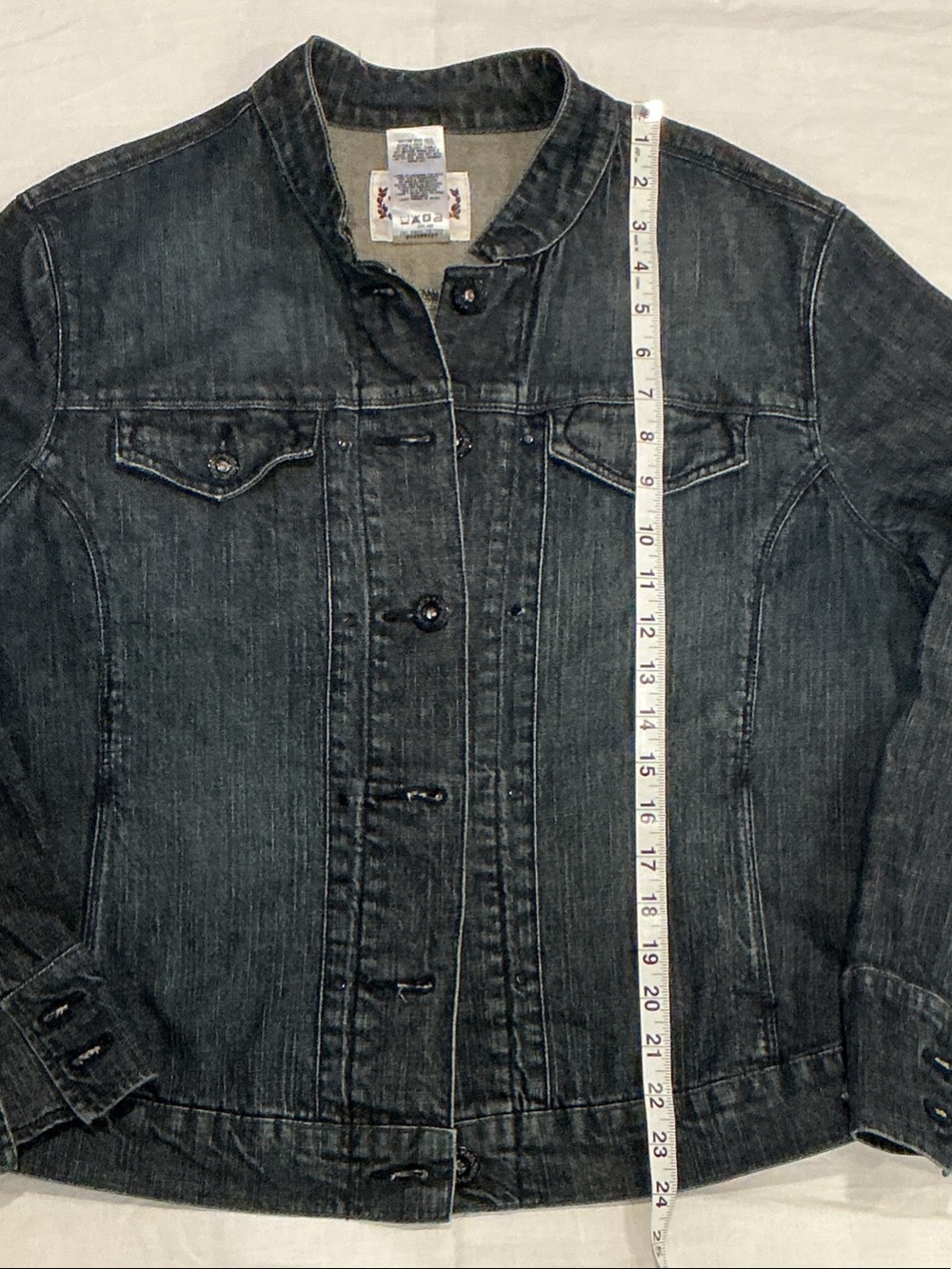 Signature by Levi Strauss Mandarin Stand Up Collar Denim Jacket Size XL - Picture 6 of 7